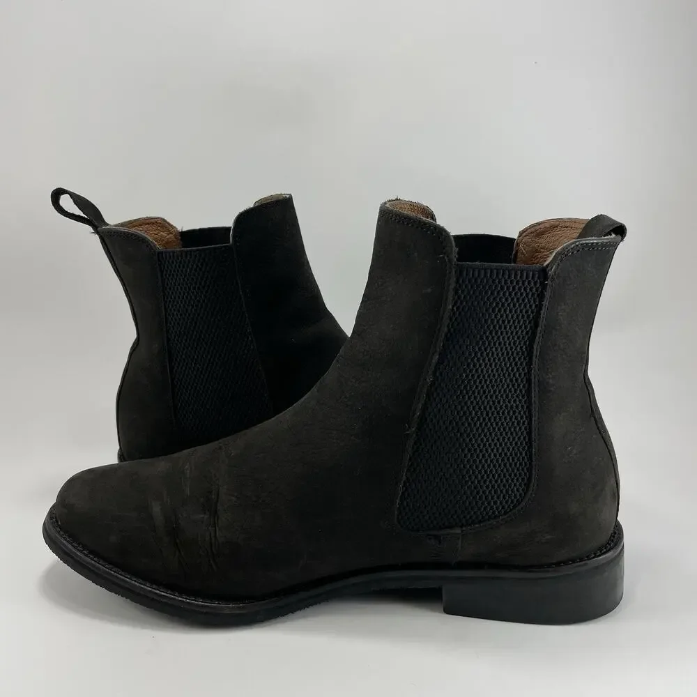 Hari Mari Midland Chelsea Boots Men Size 10 Brown Nubuck Ankle Slip On